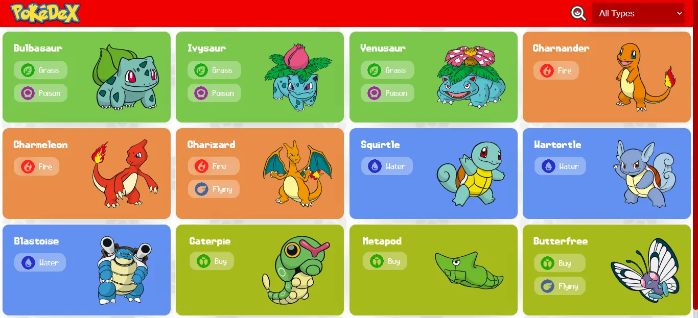 Pokedex API - Web Game